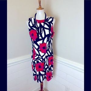 dressbarn Bold Floral Print Dress 12 FREE SHIP